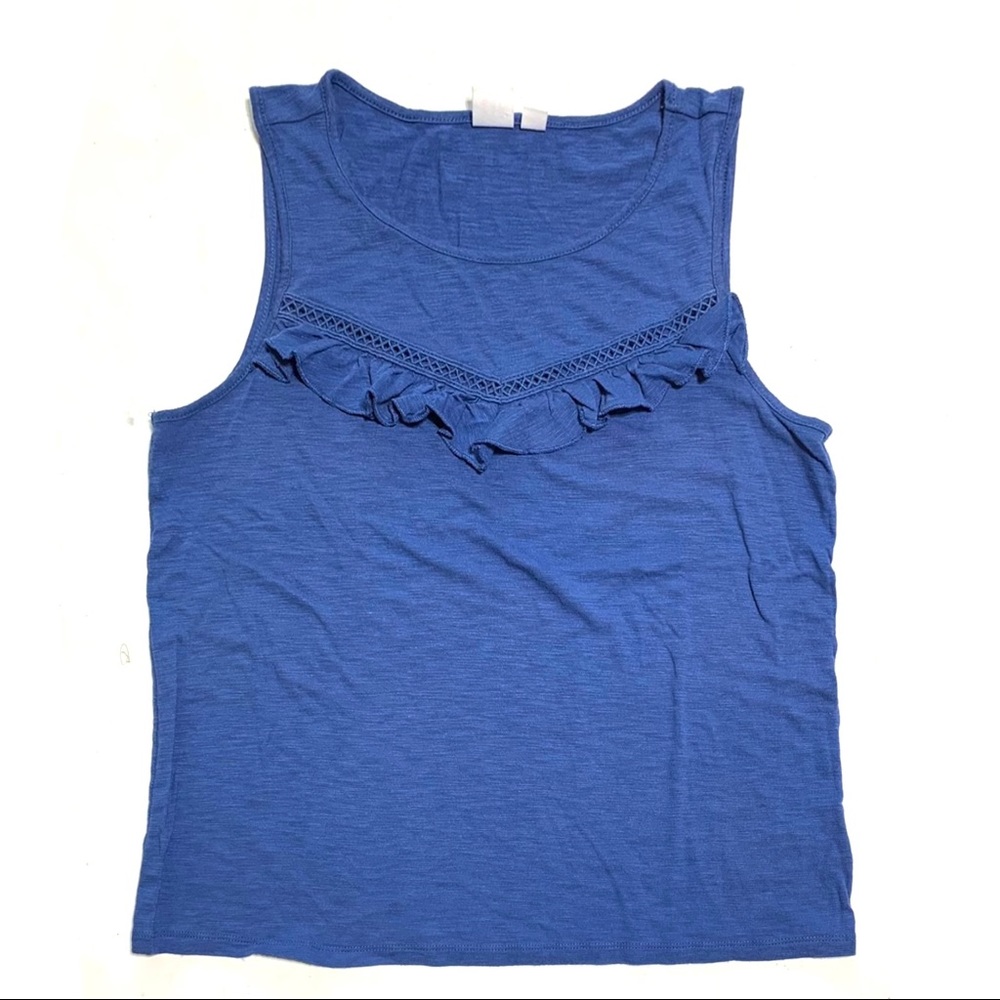 NWOT Gap Comfy Blue Ruffle Summery Sleeveless Tank Top Size Small